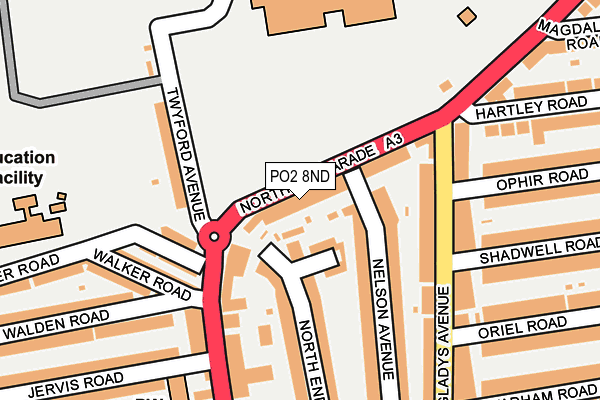 PO2 8ND map - OS OpenMap – Local (Ordnance Survey)