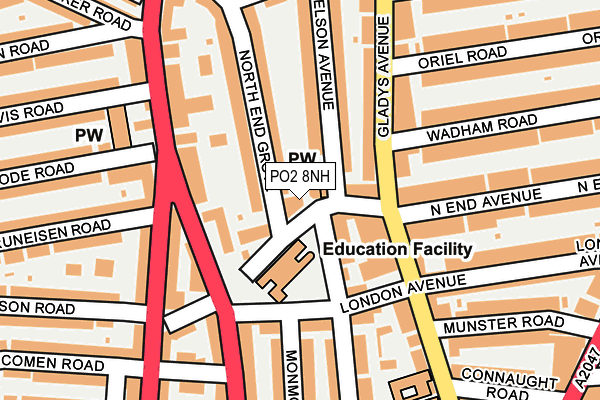 PO2 8NH map - OS OpenMap – Local (Ordnance Survey)