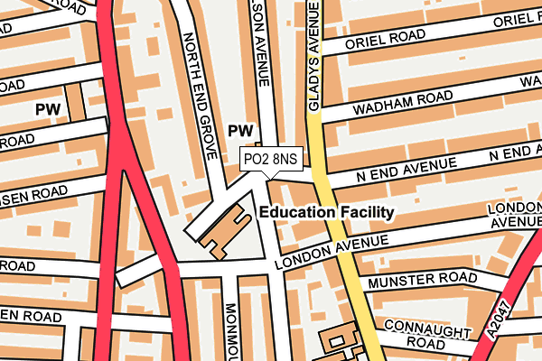 PO2 8NS map - OS OpenMap – Local (Ordnance Survey)