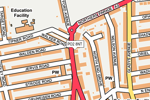 PO2 8NT map - OS OpenMap – Local (Ordnance Survey)