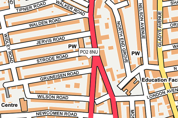 PO2 8NU map - OS OpenMap – Local (Ordnance Survey)