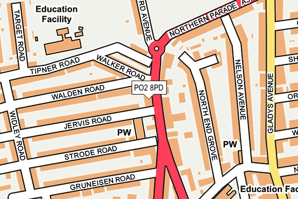 PO2 8PD map - OS OpenMap – Local (Ordnance Survey)