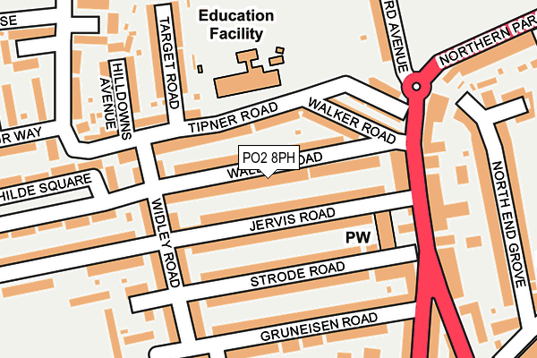 PO2 8PH map - OS OpenMap – Local (Ordnance Survey)