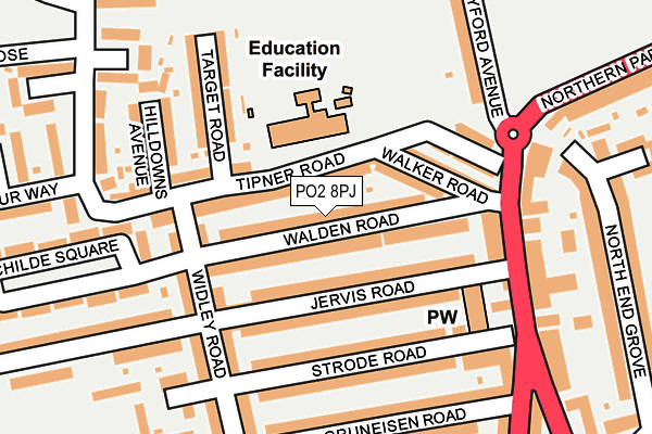 PO2 8PJ map - OS OpenMap – Local (Ordnance Survey)