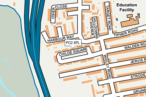 PO2 8PL map - OS OpenMap – Local (Ordnance Survey)