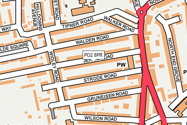 PO2 8PR map - OS OpenMap – Local (Ordnance Survey)