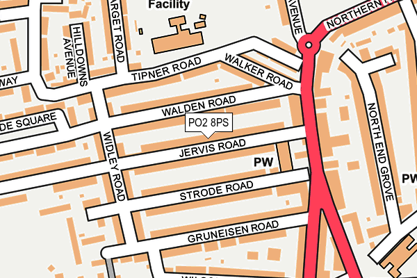 PO2 8PS map - OS OpenMap – Local (Ordnance Survey)