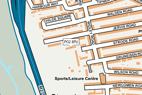 PO2 8PU map - OS OpenMap – Local (Ordnance Survey)