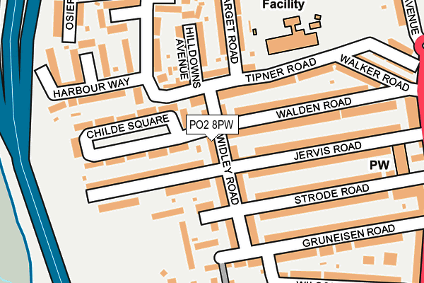 PO2 8PW map - OS OpenMap – Local (Ordnance Survey)