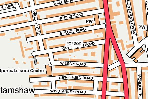 PO2 8QD map - OS OpenMap – Local (Ordnance Survey)