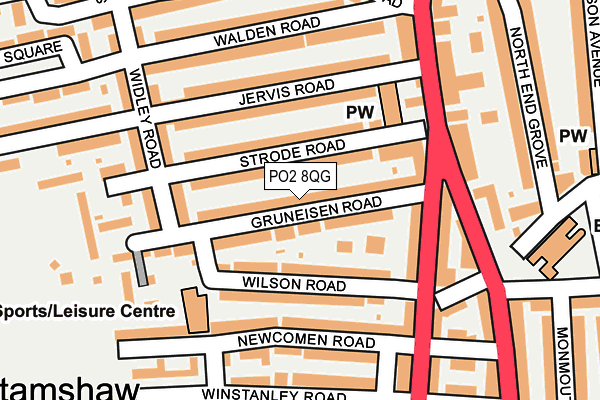 PO2 8QG map - OS OpenMap – Local (Ordnance Survey)