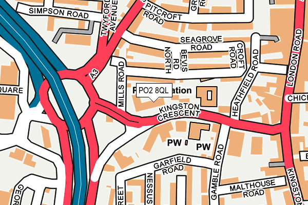 PO2 8QL map - OS OpenMap – Local (Ordnance Survey)