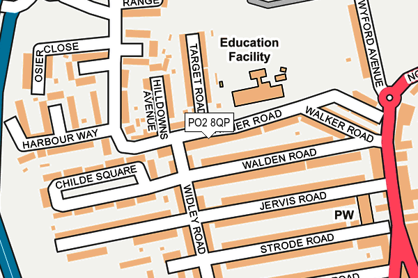 PO2 8QP map - OS OpenMap – Local (Ordnance Survey)