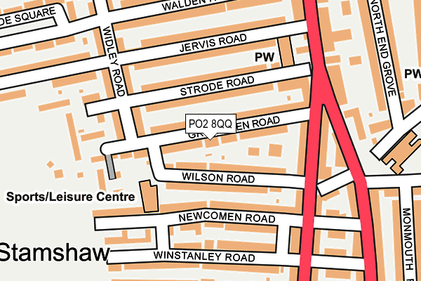 PO2 8QQ map - OS OpenMap – Local (Ordnance Survey)