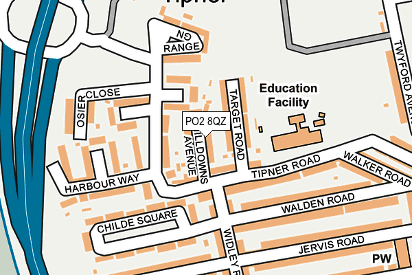 PO2 8QZ map - OS OpenMap – Local (Ordnance Survey)