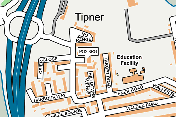 PO2 8RG map - OS OpenMap – Local (Ordnance Survey)