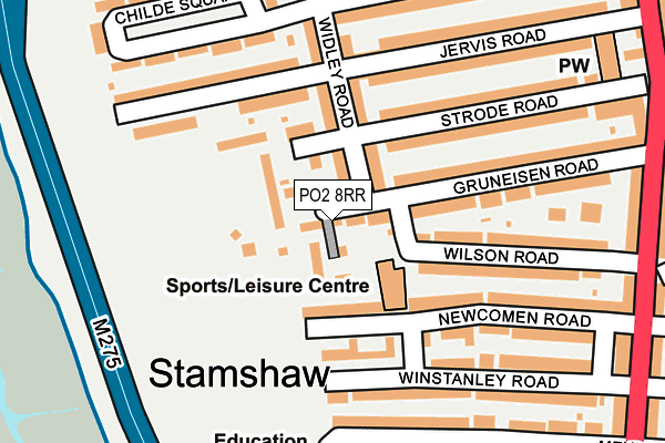 PO2 8RR map - OS OpenMap – Local (Ordnance Survey)