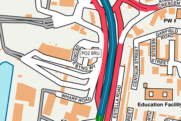 PO2 8RU map - OS OpenMap – Local (Ordnance Survey)