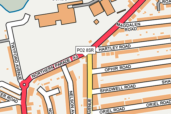 PO2 8SR map - OS OpenMap – Local (Ordnance Survey)