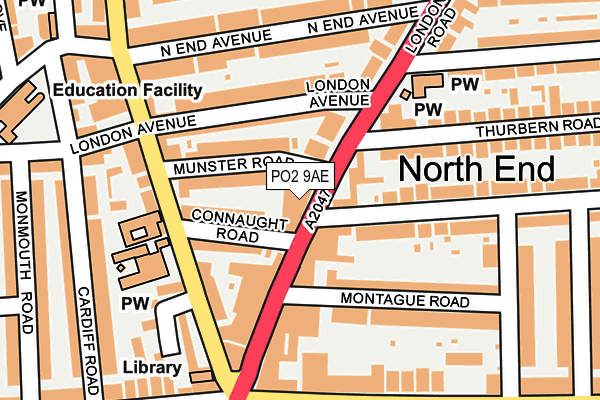 PO2 9AE map - OS OpenMap – Local (Ordnance Survey)