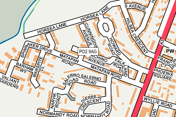 PO2 9AG map - OS OpenMap – Local (Ordnance Survey)