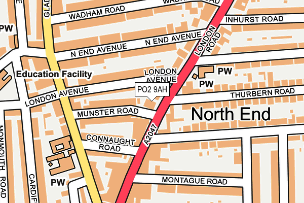 PO2 9AH map - OS OpenMap – Local (Ordnance Survey)