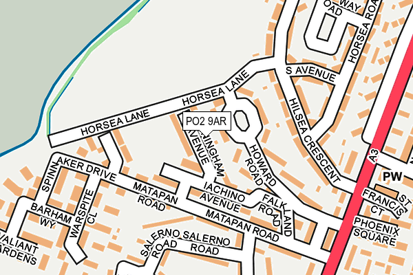PO2 9AR map - OS OpenMap – Local (Ordnance Survey)