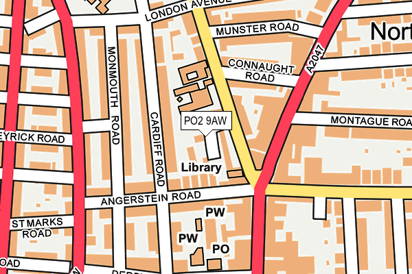 PO2 9AW map - OS OpenMap – Local (Ordnance Survey)