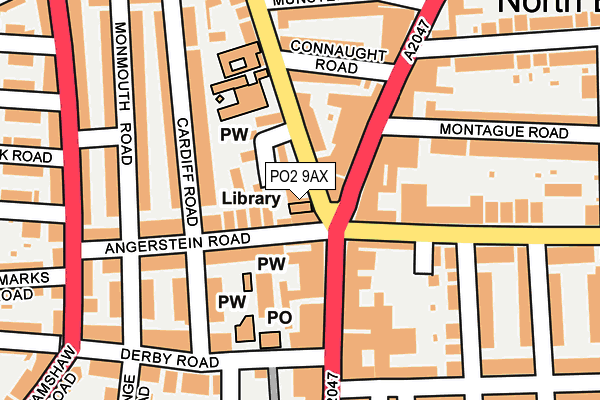 PO2 9AX map - OS OpenMap – Local (Ordnance Survey)