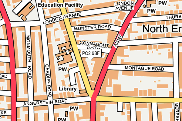 PO2 9BF map - OS OpenMap – Local (Ordnance Survey)