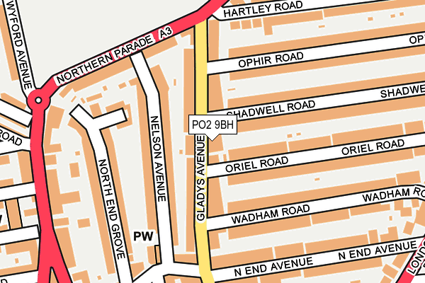 PO2 9BH map - OS OpenMap – Local (Ordnance Survey)