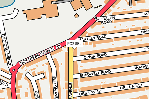 PO2 9BL map - OS OpenMap – Local (Ordnance Survey)