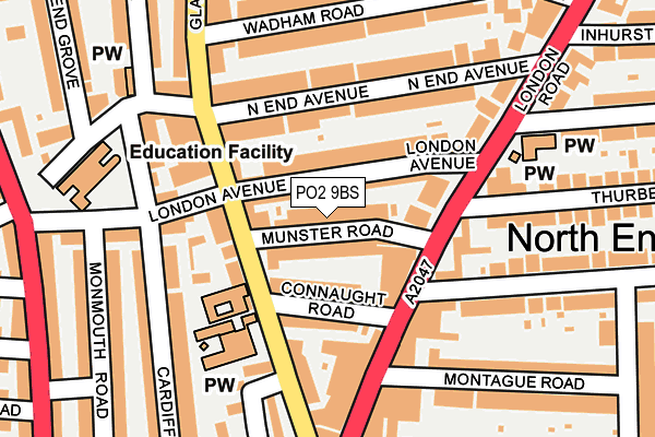 PO2 9BS map - OS OpenMap – Local (Ordnance Survey)