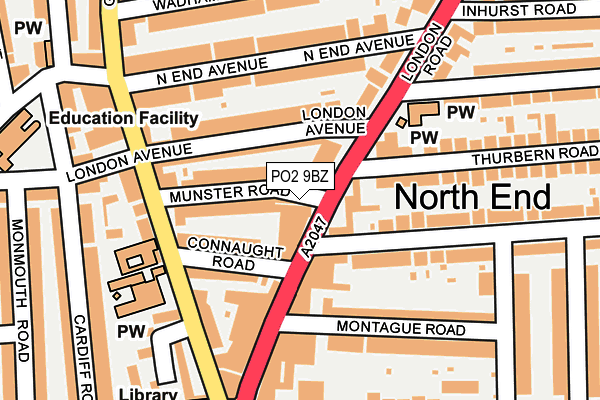 PO2 9BZ map - OS OpenMap – Local (Ordnance Survey)