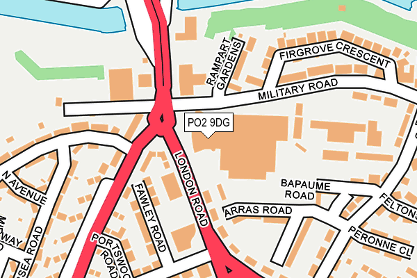 PO2 9DG map - OS OpenMap – Local (Ordnance Survey)