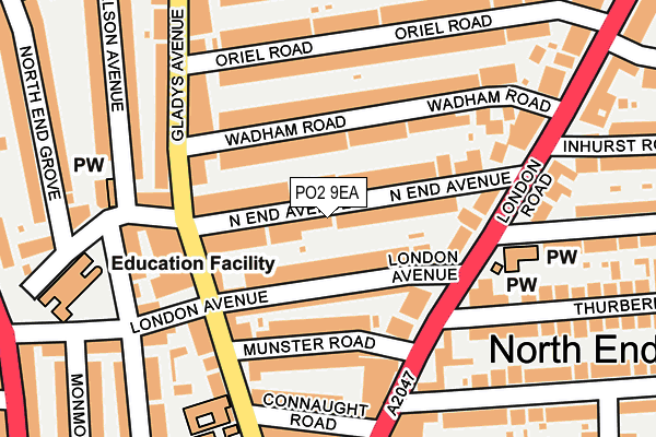 PO2 9EA map - OS OpenMap – Local (Ordnance Survey)