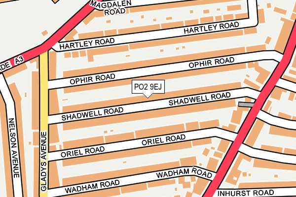 PO2 9EJ map - OS OpenMap – Local (Ordnance Survey)