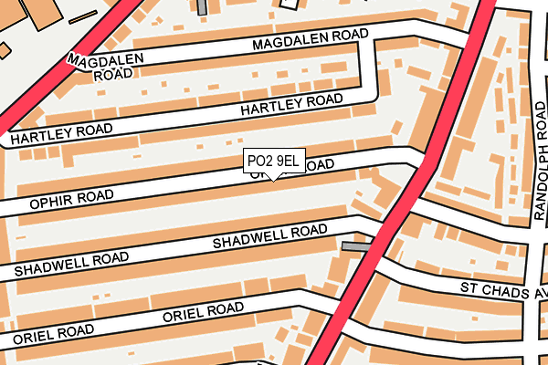 PO2 9EL map - OS OpenMap – Local (Ordnance Survey)