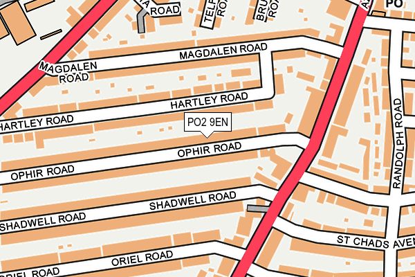 PO2 9EN map - OS OpenMap – Local (Ordnance Survey)
