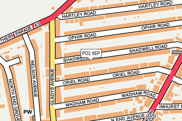 PO2 9EP map - OS OpenMap – Local (Ordnance Survey)