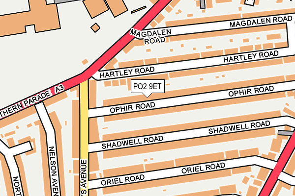 PO2 9ET map - OS OpenMap – Local (Ordnance Survey)