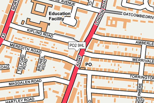 PO2 9HL map - OS OpenMap – Local (Ordnance Survey)