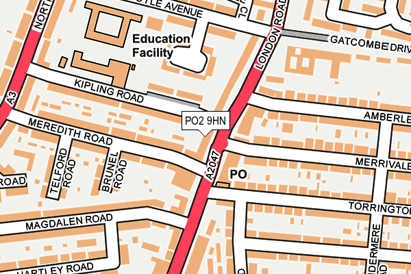 PO2 9HN map - OS OpenMap – Local (Ordnance Survey)