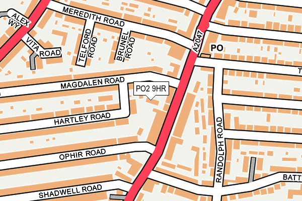 PO2 9HR map - OS OpenMap – Local (Ordnance Survey)