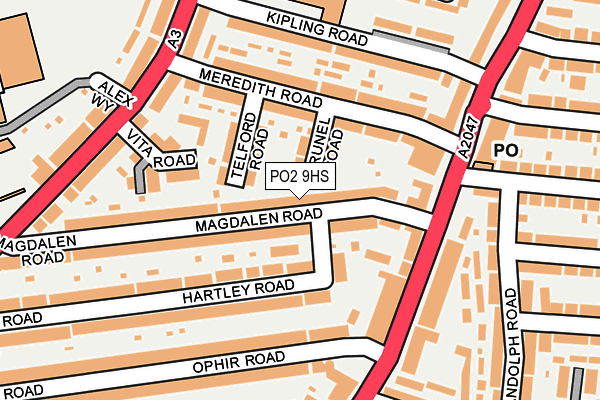 PO2 9HS map - OS OpenMap – Local (Ordnance Survey)