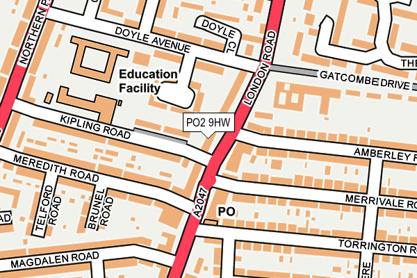 PO2 9HW map - OS OpenMap – Local (Ordnance Survey)