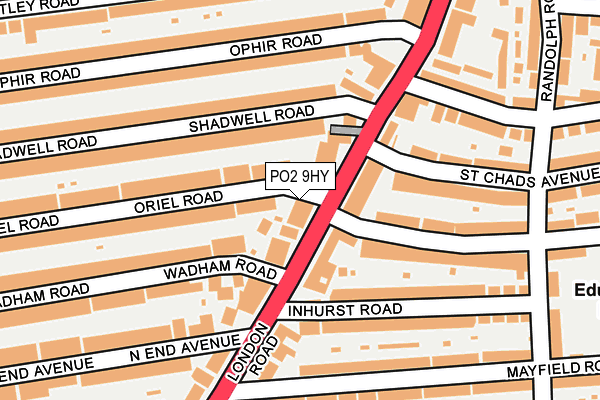 PO2 9HY map - OS OpenMap – Local (Ordnance Survey)