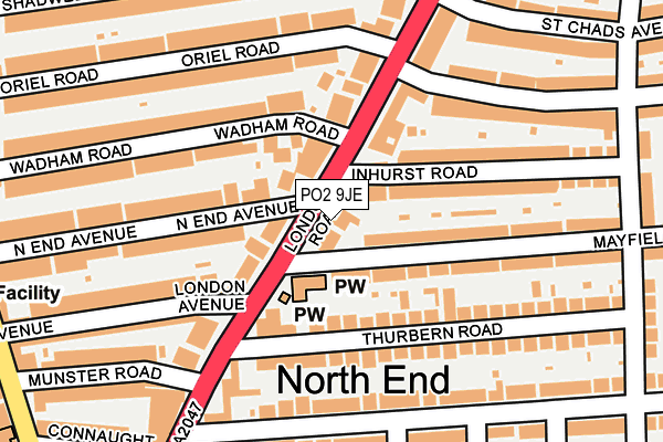 PO2 9JE map - OS OpenMap – Local (Ordnance Survey)