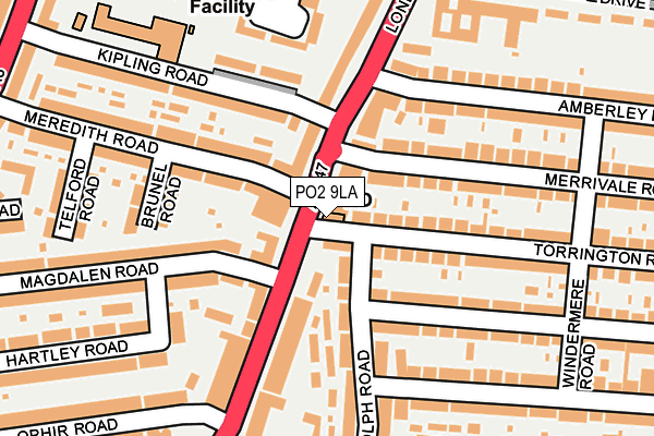 PO2 9LA map - OS OpenMap – Local (Ordnance Survey)