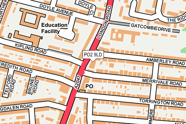 PO2 9LD map - OS OpenMap – Local (Ordnance Survey)